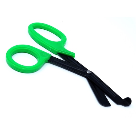 A2Z Scilab Green Handle with Fluoride Coated Black Blades Trauma Shears 7.25" A2Z-ZR164